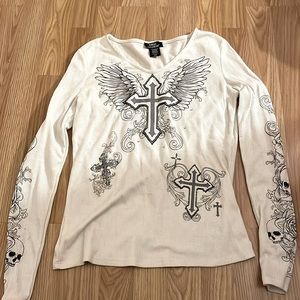 Long white sleeve y2k